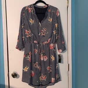 Signature Studio Plaid and Floral Dress